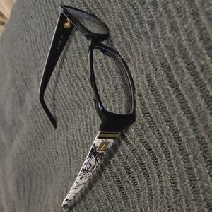 Gucci White And Black Vintage Clear Glasses